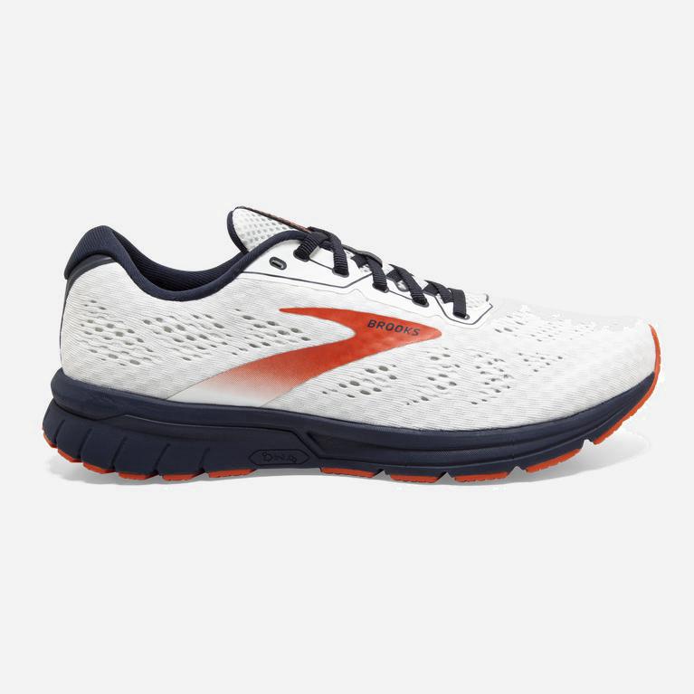 Brooks Men's Anthem 4 Neutral Road Running Shoes Singapore - White/Navy/Red Clay (74068-BQLN)